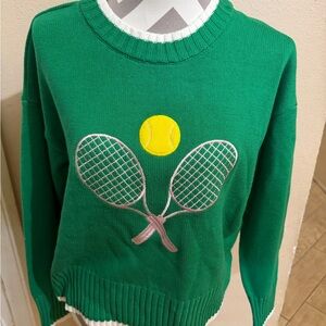 Green Tennis Sweater medium nwt